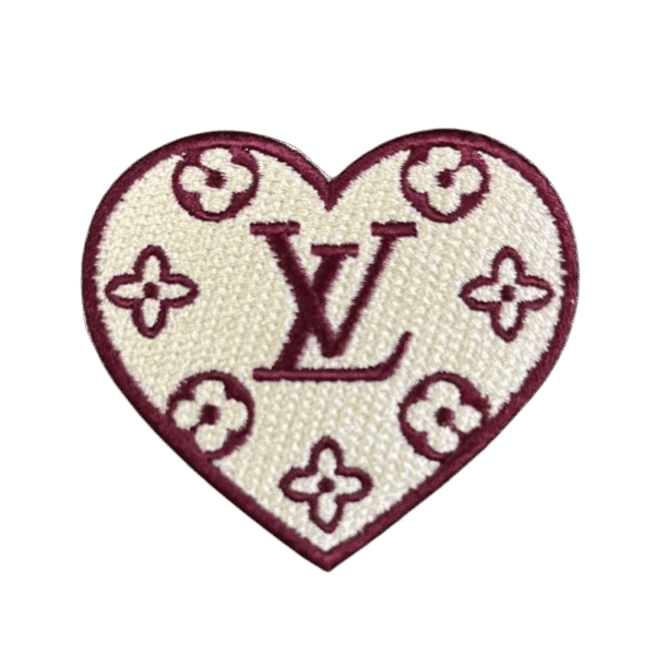 LV Heart Embroidery Patch - Image 1